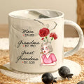 Personalized Great Grandma Birth Month Flower Ceramic - Personalized Marble Mug: A Cherished Gift for a Cherished Soul

