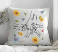 Personalized Hand in Hand Floral Pillow