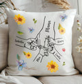 Personalized Hand in Hand Floral Pillow - Fist Bump Pillow
