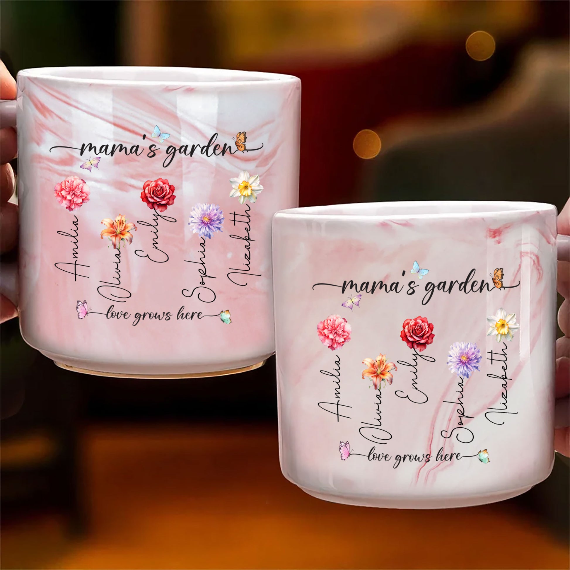 Personalized Mama's Garden Mug Gift from Daughter

