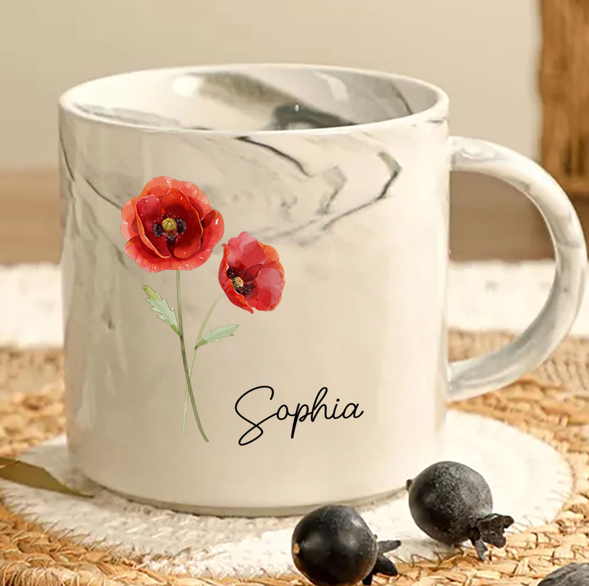 Personalized Marble Mug: A Tribute to Feline Friendships
