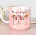 Personalized Marble Mug with Grandchild's Name and Birth Flower for Grandma

