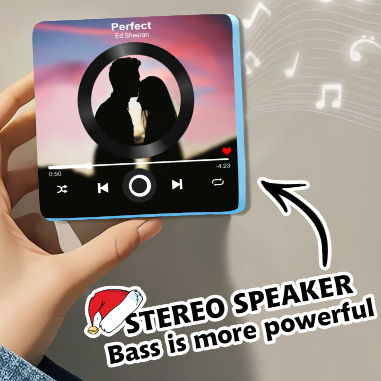 Personalized Music Player Photo Magnet | Custom Wedding Memory Fridge Gift for Couples
