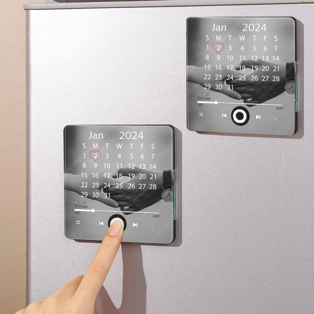 Personalized Calendar & Music Fridge Magnet | Custom Gift for Music Lovers & Couples | Wedding/Valentine's
