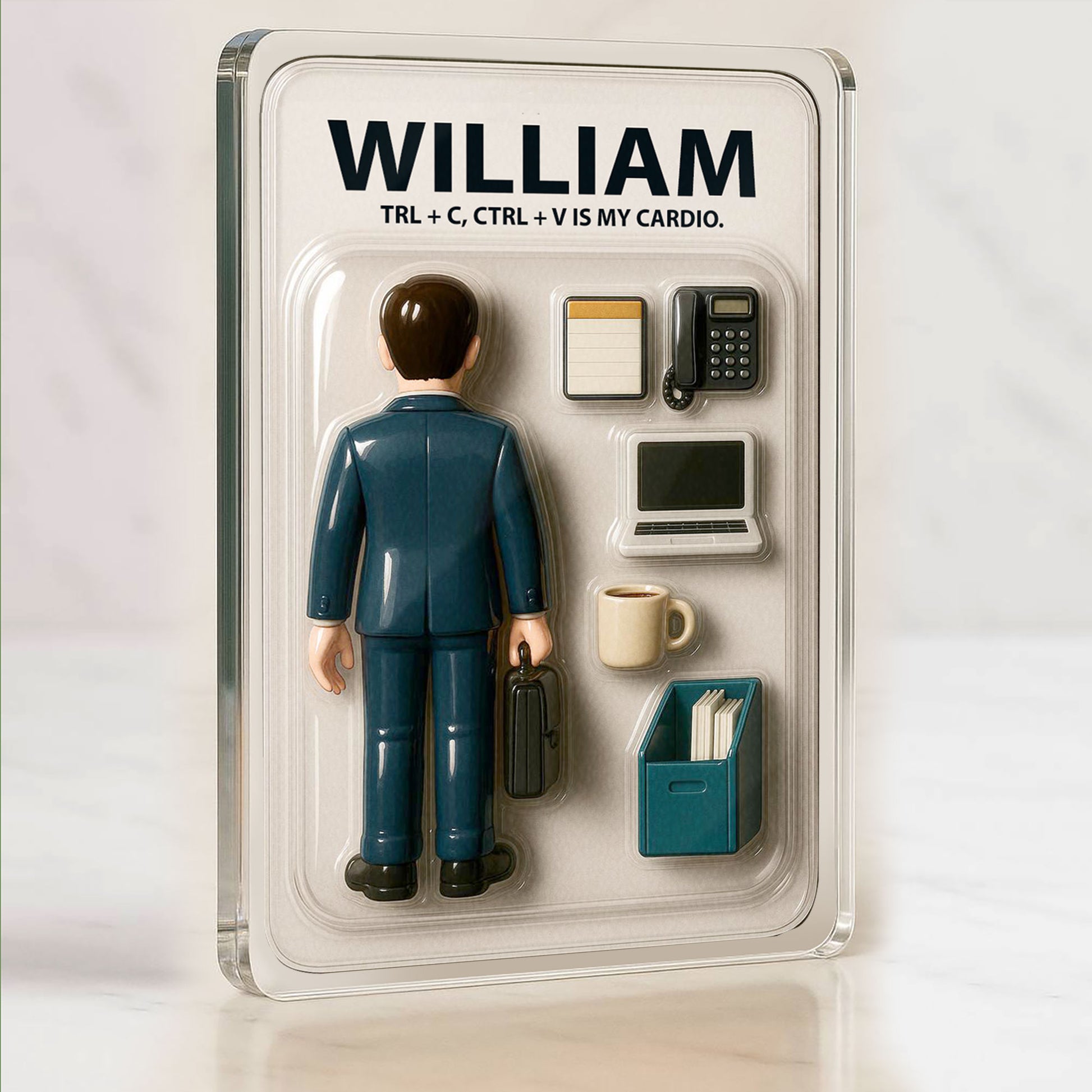 Personalized Office Worker Father's Day Gift - 3D Style Acrylic Plaque Custom Name