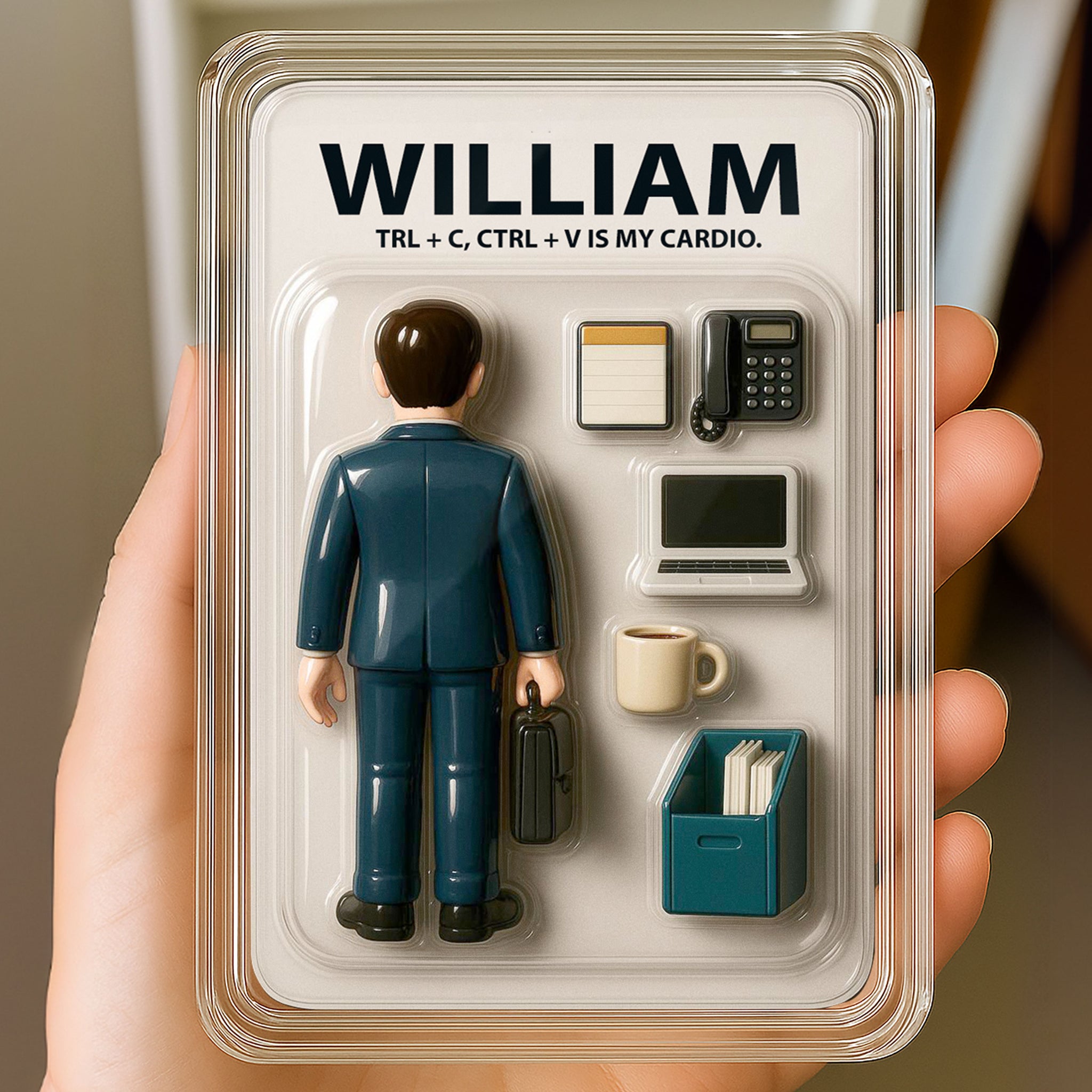 Personalized Office Worker Father's Day Gift Decor Acrylic Plaque - Custom Office Worker Father's Day 3D Plaque