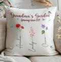 Personalized Outdoor Grandma's Garden Pillow with Grandchild's Name