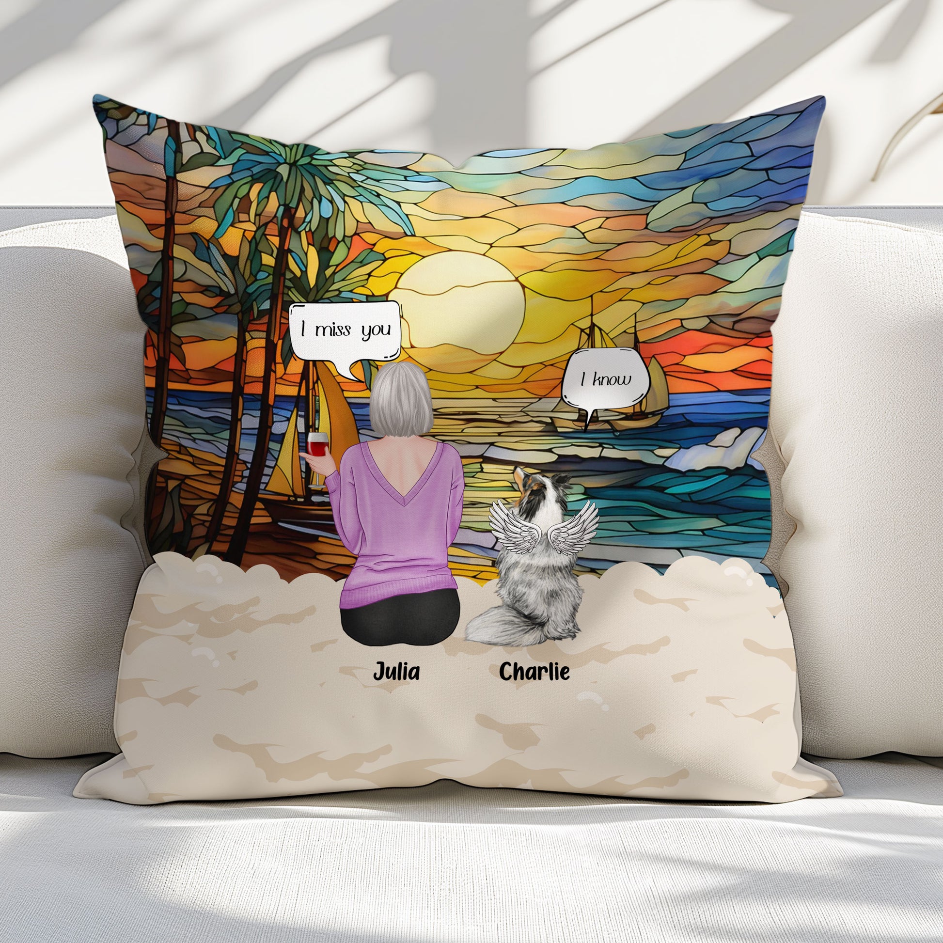 Personalized Pet Loss Pillow with Poem, Photo, and "Still Talk About You" Quote

