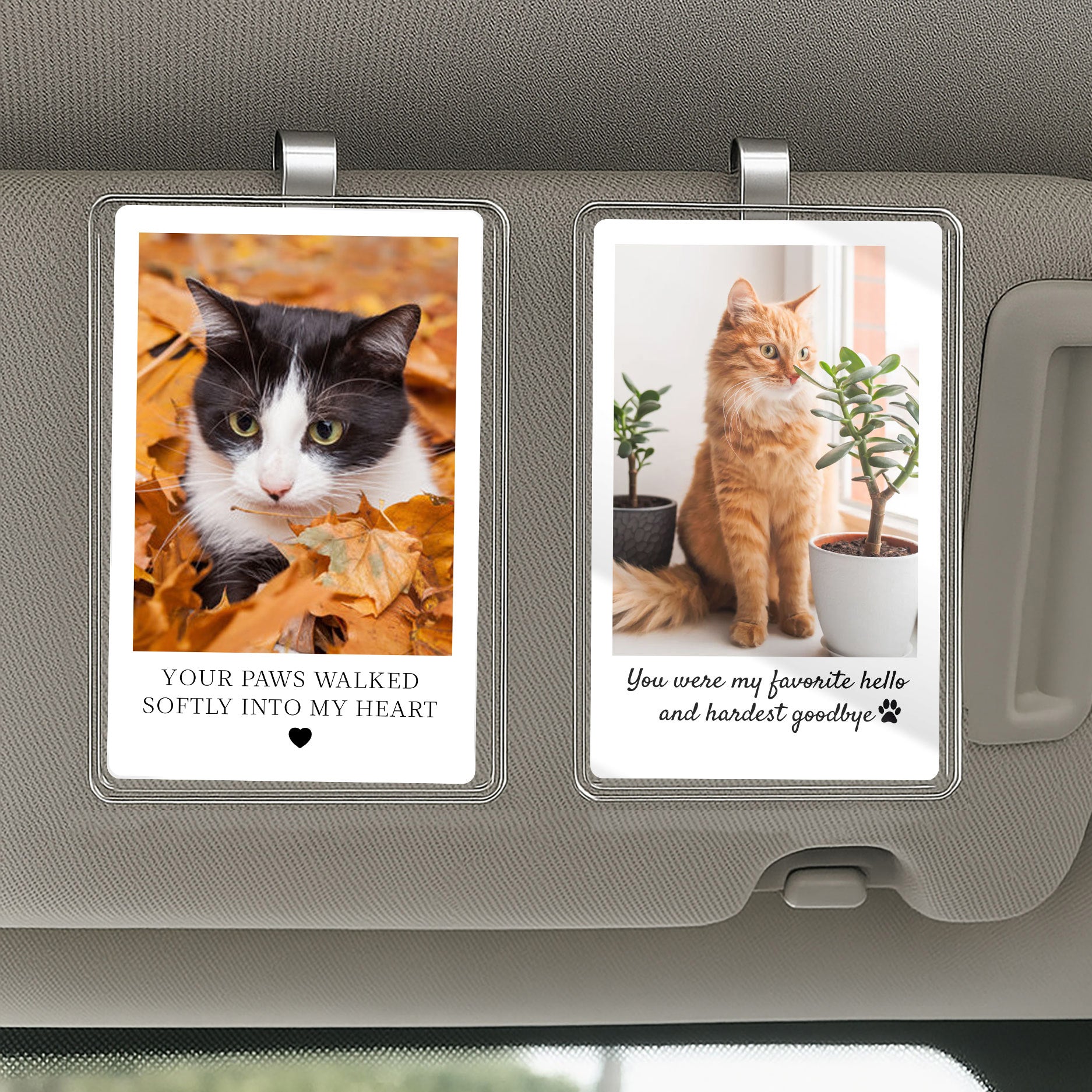 Personalized Pet Memorial Car Visor Clip – A Thoughtful Gift for Pet Lovers to Honor a Beloved Dog or Cat in the Car

