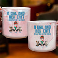 Personalized Pink Marble Mug for Cat Lovers: Add Your Name & Cats!