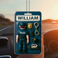 Personalized Police Officer Car Ornament – Custom Acrylic Rearview Mirror Gift for Dad – Father’s Day Tribute for Law Enforcement Heroes