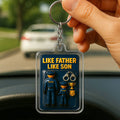 Personalized Police Officer Father Son Father's Day Gift Acrylic Keychain - Custom Police Officer Dad and Son Father's Day 3D Keychain