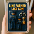 Personalized Police Officer Father Son Father's Day Gift Decor Acrylic Plaque - Custom Police Officer Dad and Son Father's Day 3D Plaque