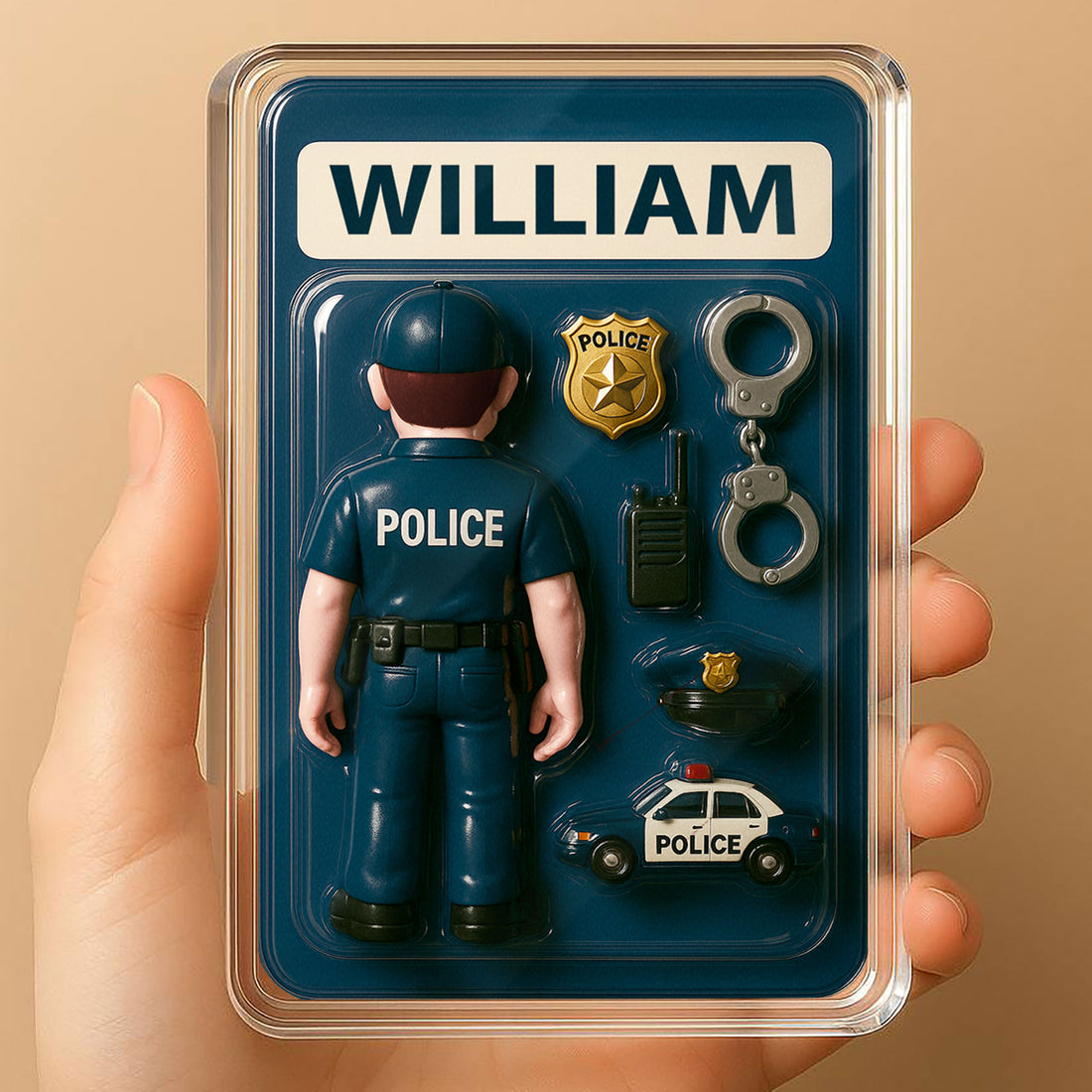 Personalized Police Officer Father's Day Gift Decor Acrylic Plaque - Custom Photo Father's Day Gift for Him Law Enforcement Theme Acrylic