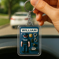 Personalized Police Officer Father's Day Gift Acrylic Keychain - Custom Father's DayOkay Gift for Him Law Enforcement