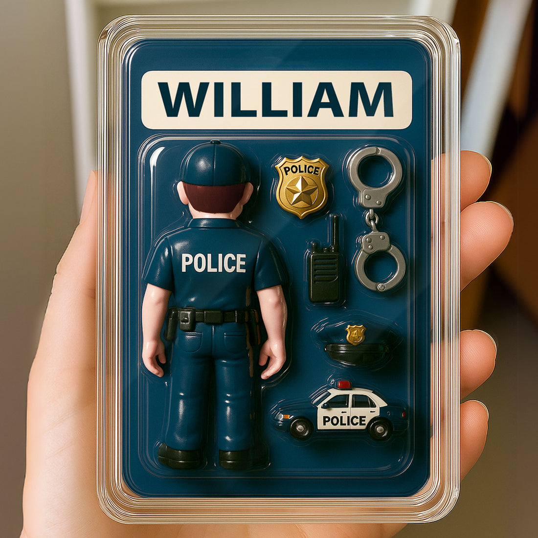 Personalized Police Officer Father's Day Gift Decor Acrylic Plaque - Custom Photo Father's Day Gift for Him Law Enforcement Theme Acrylic