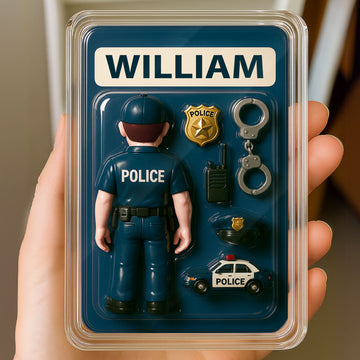 Personalized Police Officer Father's Day Gift Decor Acrylic Plaque - Custom Photo Father's Day Gift for Him Law Enforcement Theme Acrylic