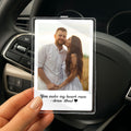 Personalized Romantic Gift for Him or Her – Custom Car Visor Clip with Your Photo & Loving Quote to Keep You Close Always

