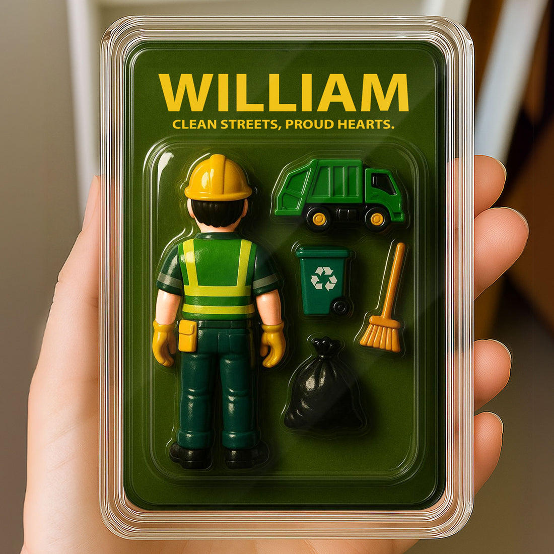Personalized Sanitation Worker Father's Day Gift Decor Acrylic Plaque - 3D Style Acrylic Plaque Custom Name