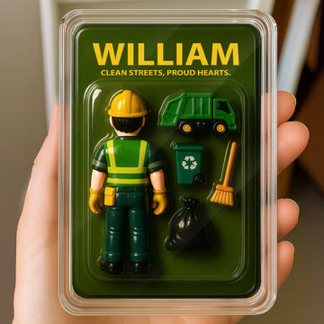 Personalized Sanitation Worker Father's Day Gift Decor Acrylic Plaque - 3D Style Acrylic Plaque Custom Name