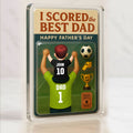 Personalized Soccer Dad and Kid 3D Acrylic Plaque – Custom Father’s Day Gift with Name, Number & Desk Display Style
