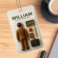 Personalized Teacher Dad Car Hanging Ornament – Custom Father’s Day Gift for Educators – Acrylic Rearview Mirror Keepsake

