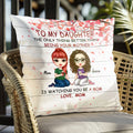 Personalized To My Daughter Pillow With Photo And Loving Message


