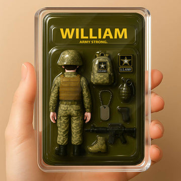 Personalized US Army Father's Day Gift - 3D Style Acrylic Plaque Custom Name 