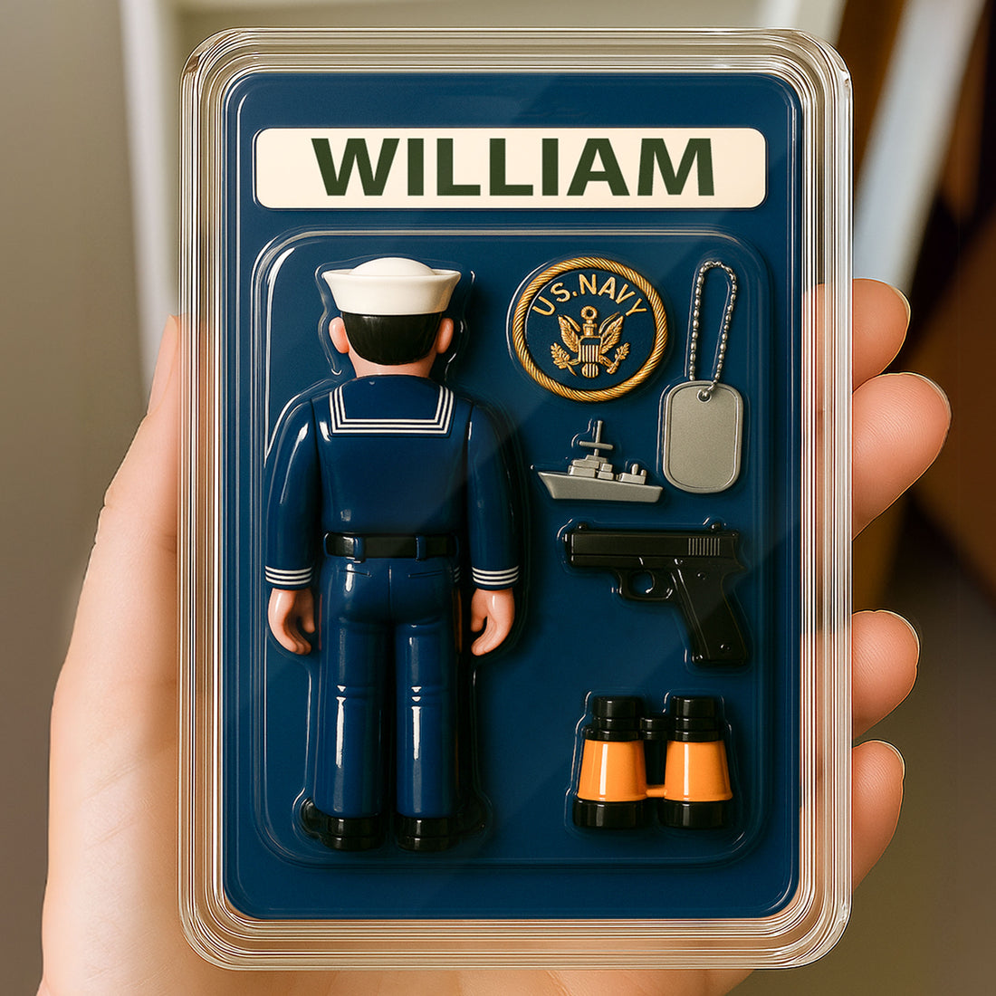 Personalized US Navy Father's Day Gift Decor Acrylic Plaque - Custom Photo Acrylic US Navy Father's Day 3D Plaque