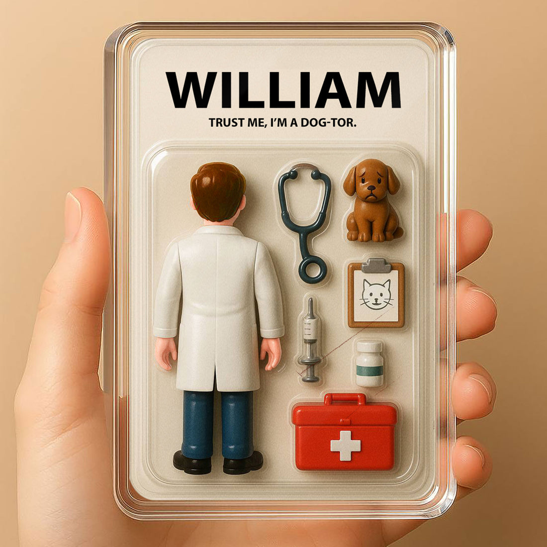 Personalized Veterinarian Father's Day Gift Decor Acrylic Plaque - Custom 3D Style "Dog-tor" Acrylic Plaque Custom Name 