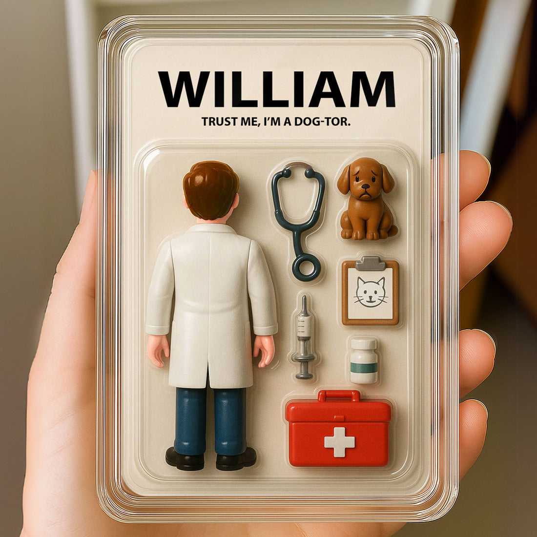 Personalized Veterinarian Father's Day Gift Decor Acrylic Plaque - Custom 3D Style "Dog-tor" Acrylic Plaque Custom Name 