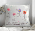 Personalized floral pillow for Grandma with Kid's Name - gift for Grandma