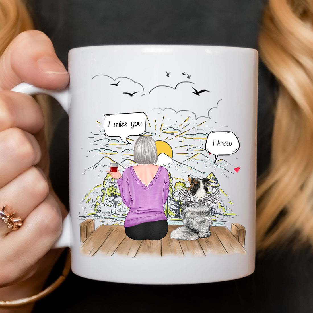 Offer comfort and remembrance with our 'Pet Memorial - I Miss You I Know' White Ceramic Mug. Choose the perfect size and personalize it to create a truly meaningful Gift For Mom or Gift For Grandma who is mourning the loss of their beloved pet.