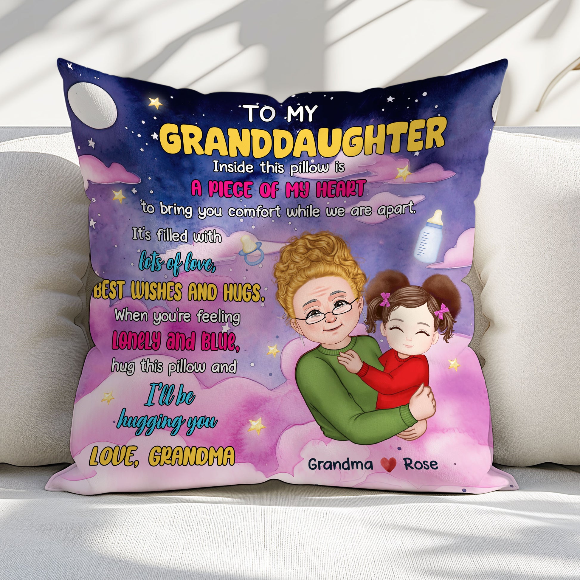 "Piece Of My Heart" Granddaughter Keepsake Pillow for Special Occasion
