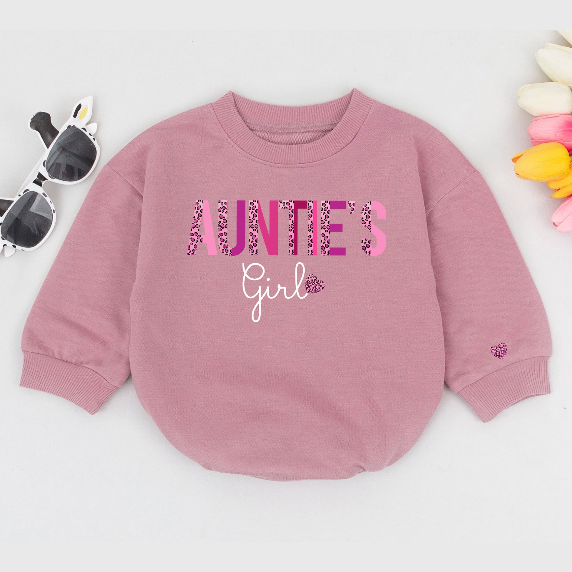 Baby Bodysuit Romper Long Sleeve Customize Name Auntie's Girl Personalized Custom Babysuit - Gift For Niece And Auntie - LuthCreative