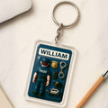 Police Officer Father's Day 3D Keychain - Personalized Law Enforcement Gift