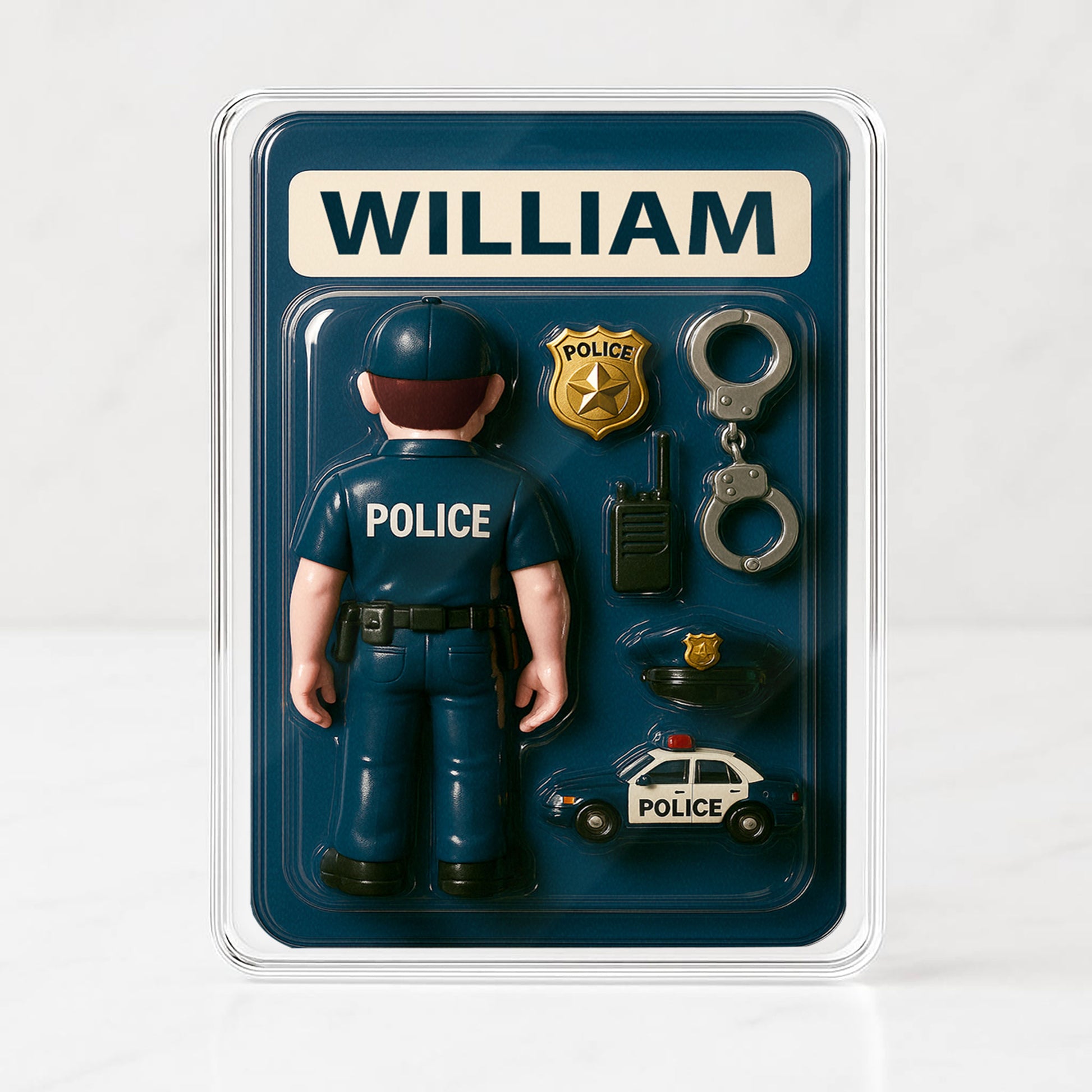 Police Officer Father's Day 3D Plaque - Personalized Law Enforcement Gift Desk Decor