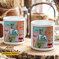 Personalized Cat Mom Comic Book Style Mug - Pow! Wham! Purr! Custom Cat Mom Personalized Comic Mug