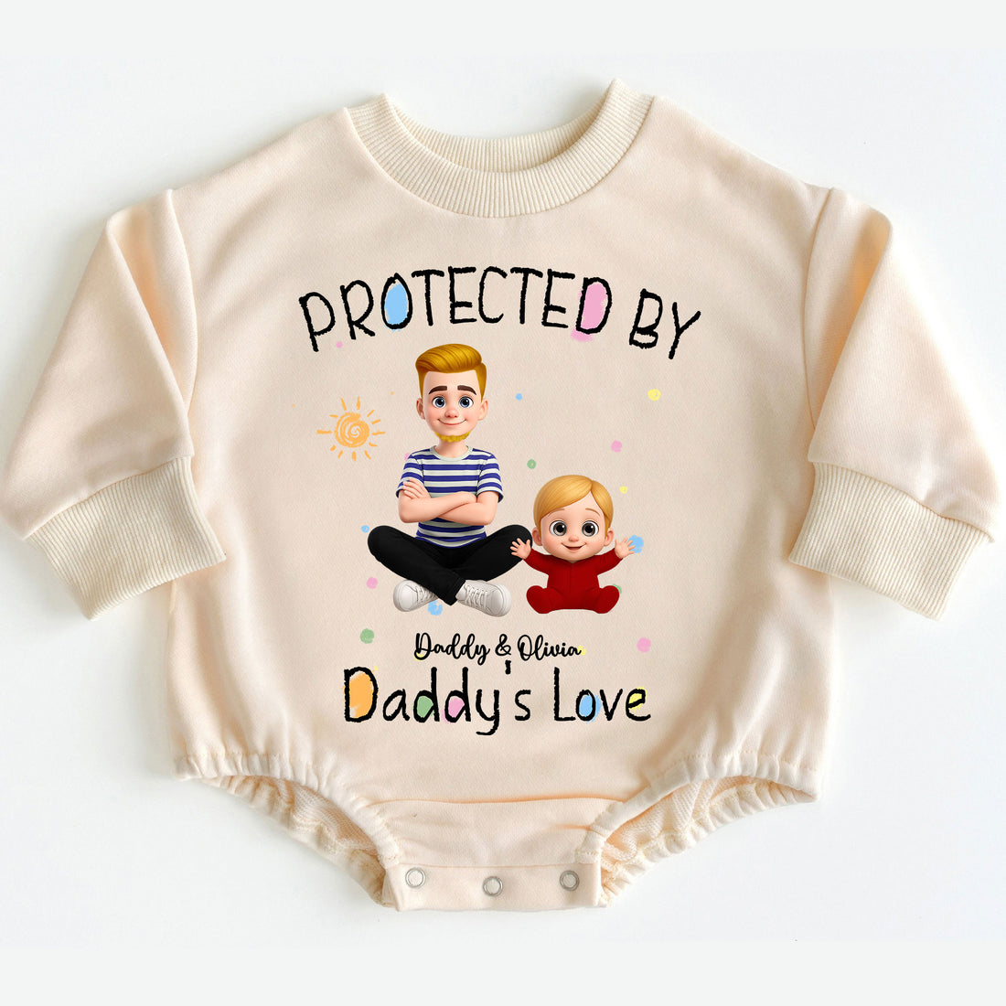 Protected By Daddy's Love Personalized Baby Romper