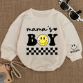 2 Sides Bodysuit Romper Long Sleeve Mama's Boy Personalized Custom Babysuit - Gift For Baby And Mom - LuthCreative