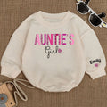 Baby Bodysuit Romper Long Sleeve Customize Name Auntie's Girl Personalized Custom Babysuit - Gift For Niece And Auntie - LuthCreative