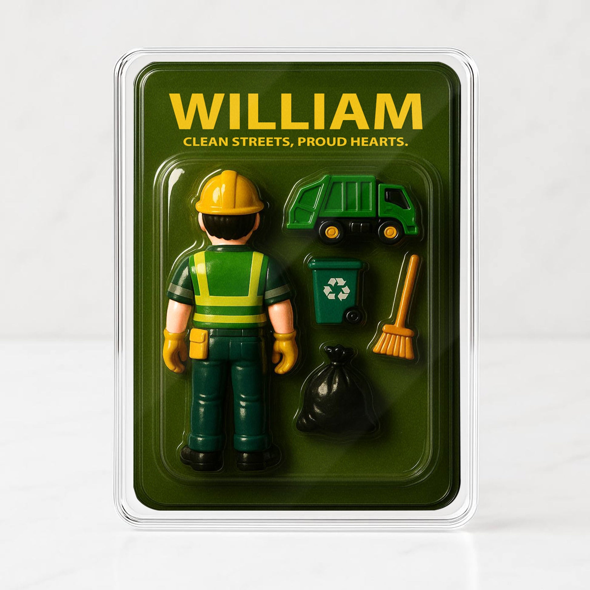Sanitation Worker Father's Day 3D Plaque - Personalized "Proud Hearts" Desk Gift