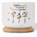 Sisters: Different Flowers, Same Garden - Birth Month Flower  Personalized Plant Pot