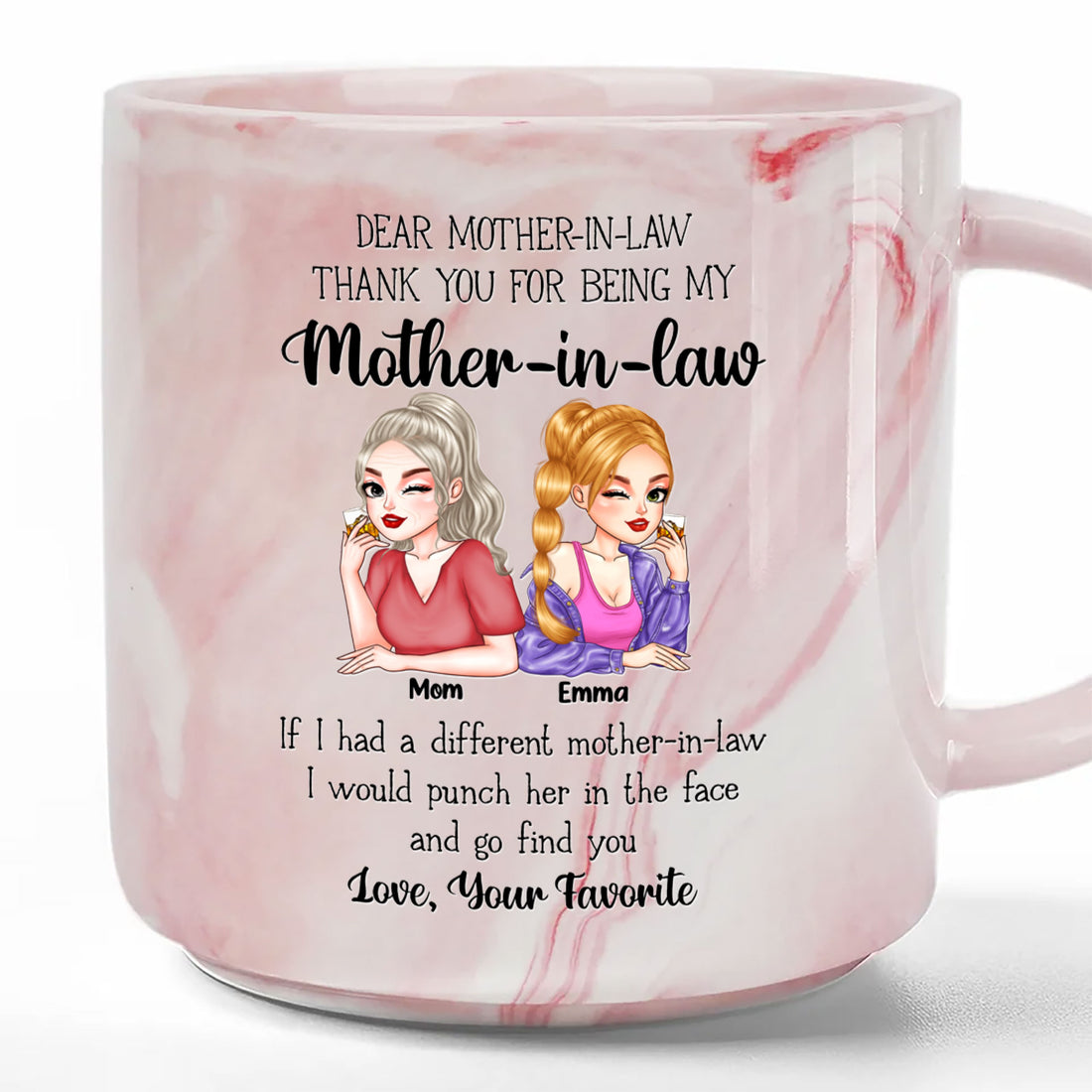 Thank You For Being My Mother-in-law - Personalized Marble Mug - Mother's Day Gift (X)