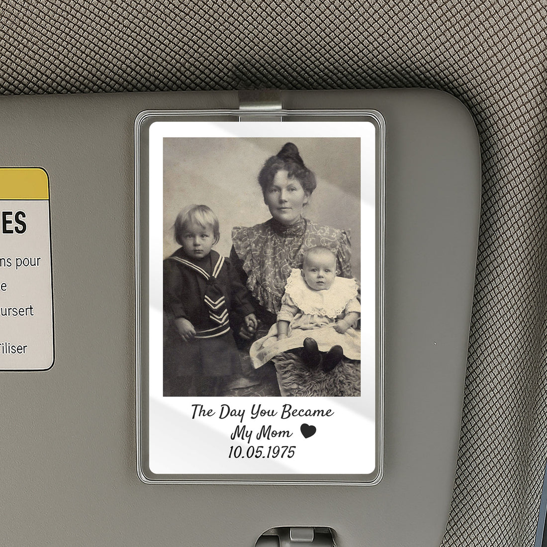 Personalized Car Visor Clip - Custom Photo Gift for Mom - The Day You Became My Mom

