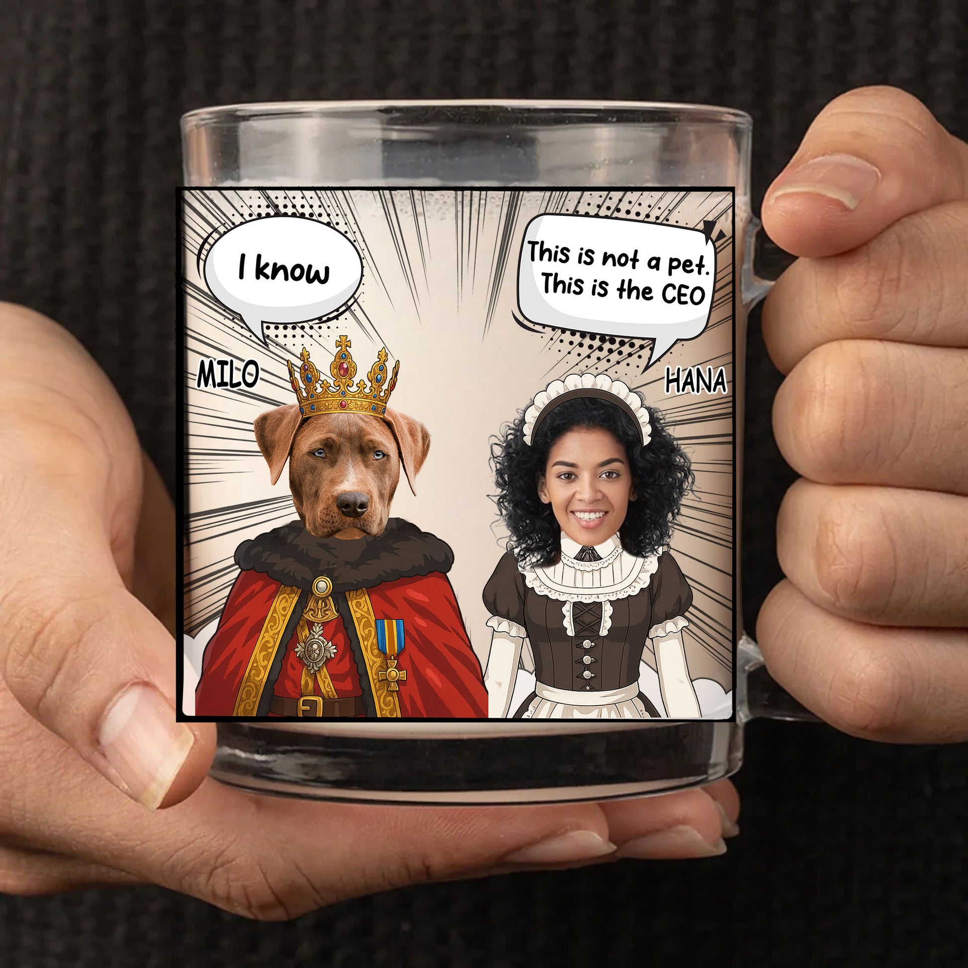 "This is the CEO": Funny Personalized Dog & Owner Comic Mug
