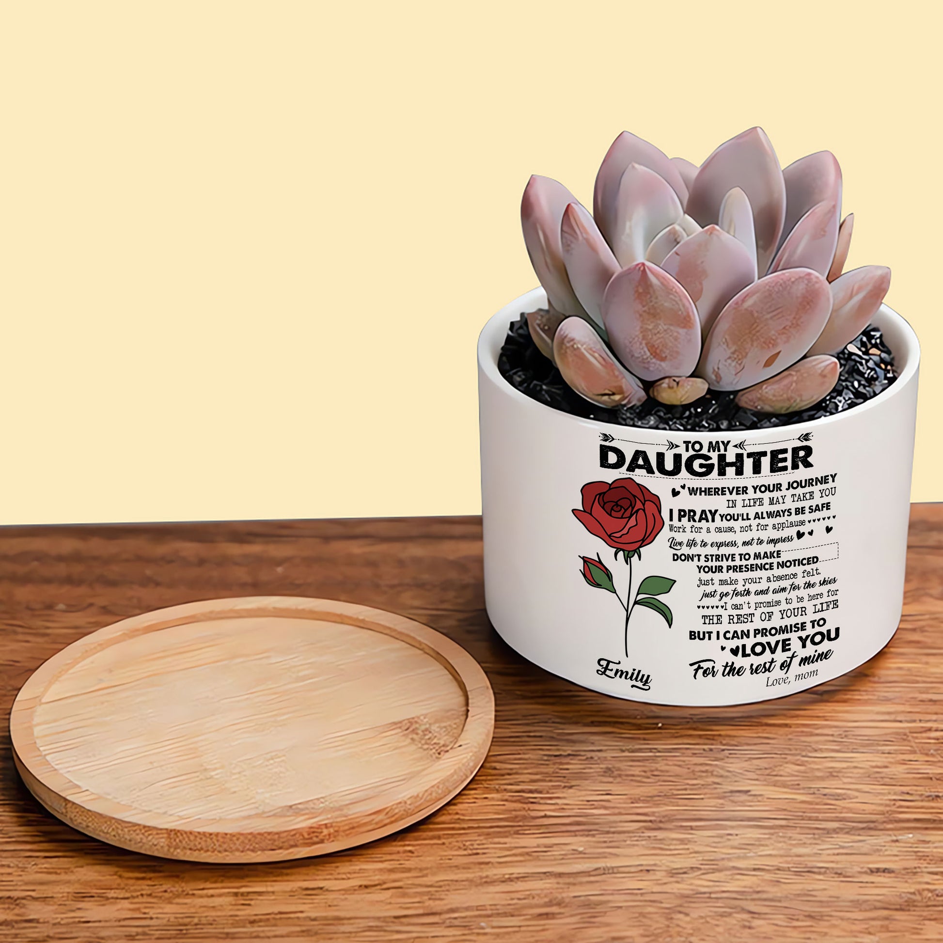 To My Daughter: A Birth Month Flower Ceramic Plant Pot for Every Step of Your Journey