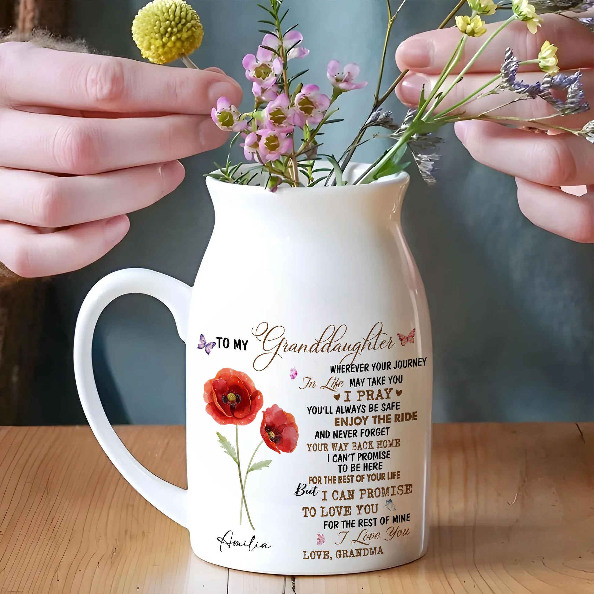 To My Daughter I Love You Forever And Always - Personalized Vase