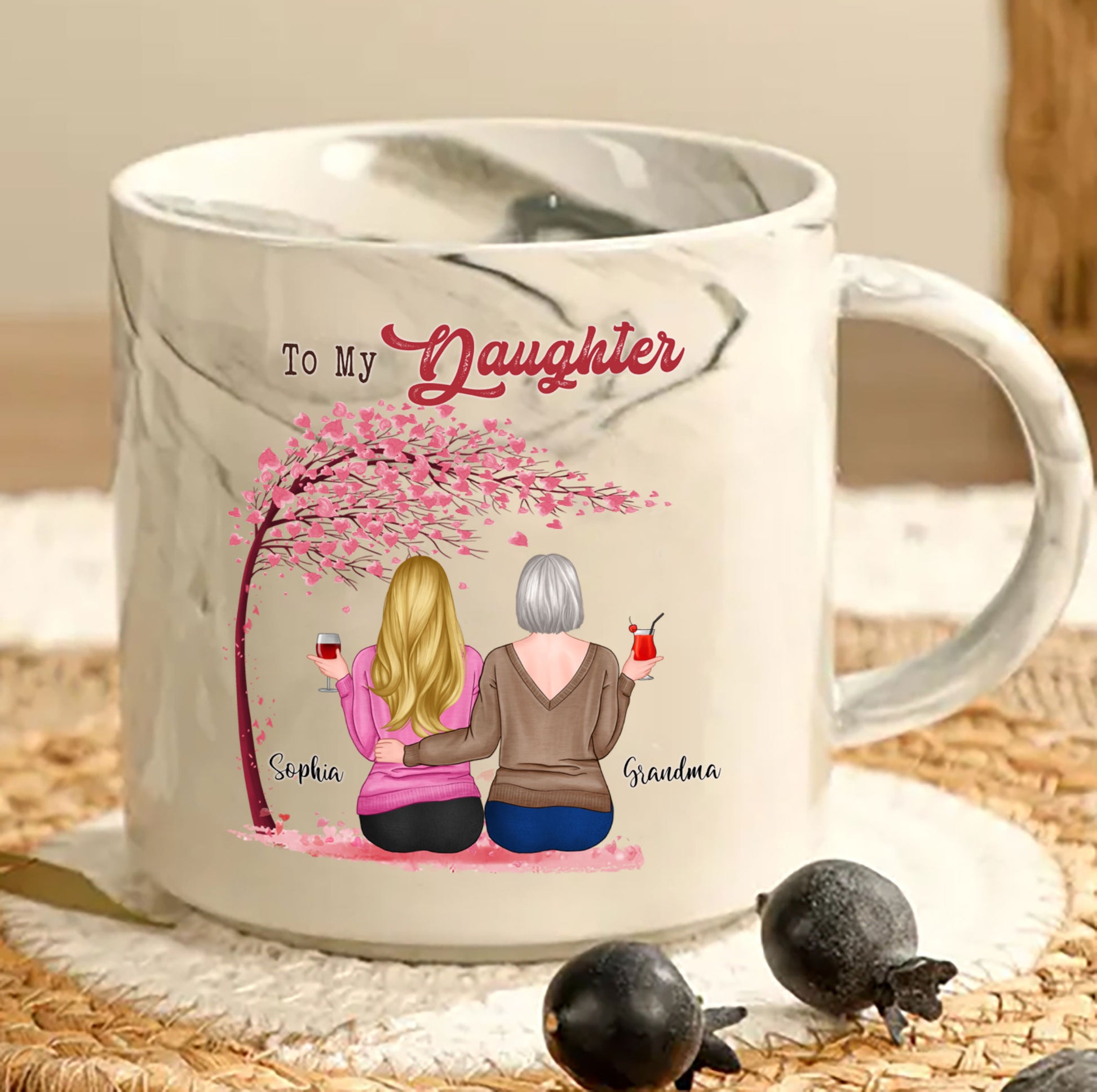 To My Daughter Never Forget That I Love You Personalized Marble Mug