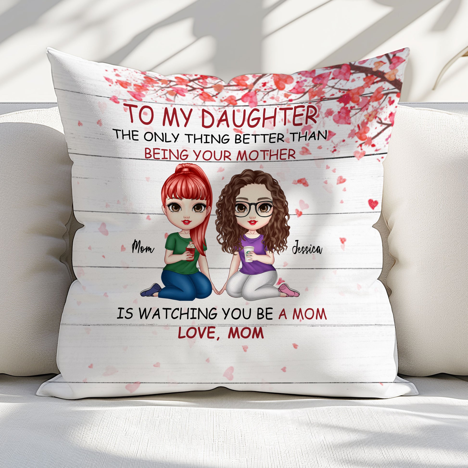 To My Daughter Throw Pillow For Christmas Gift From Mom

